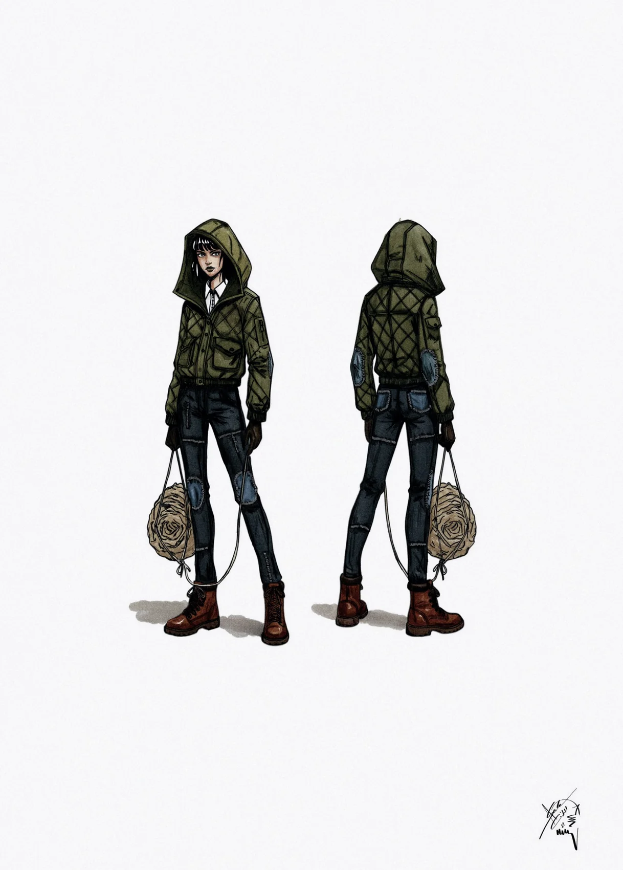 The Young Woman of Yiwei / original front and back