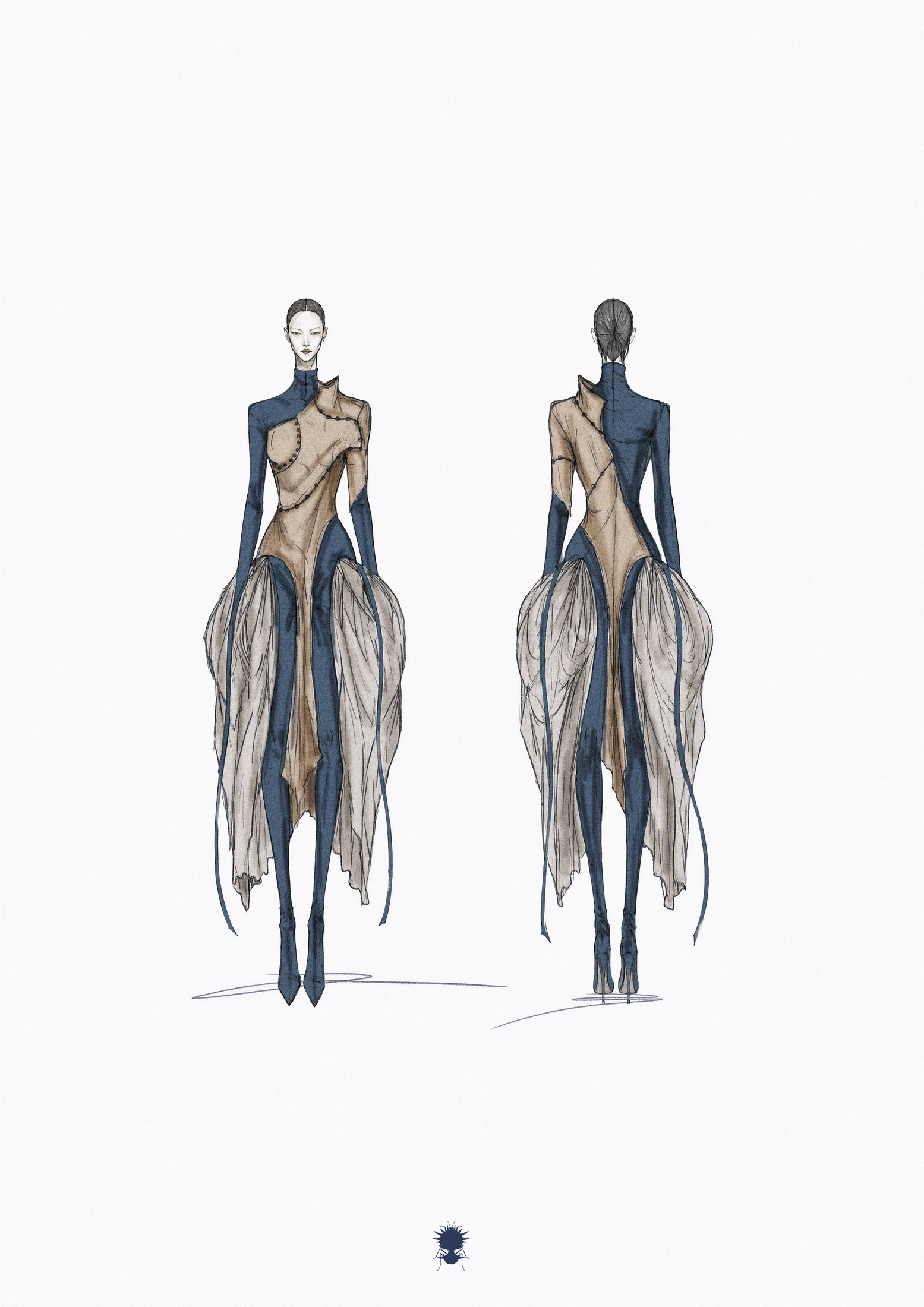 MUDA / design 03 / complete front and back sheet