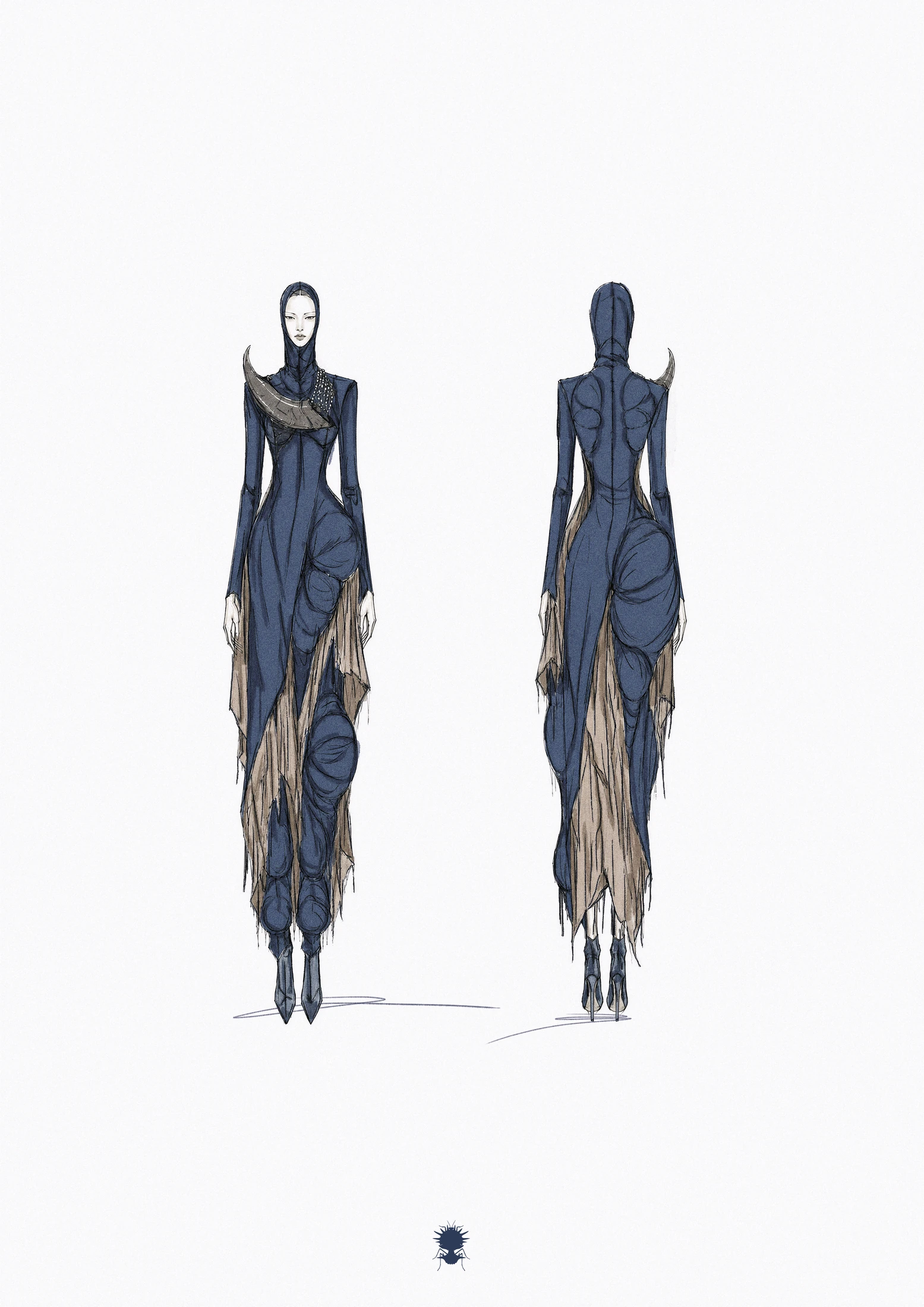 MUDA / design 05 / complete front and back sheet